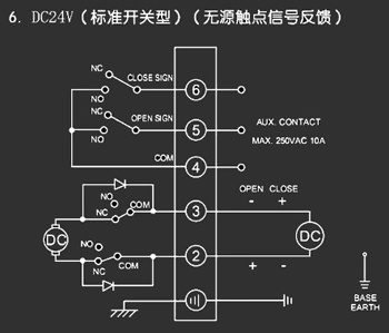 ＤＣ24Ｖ標準開關型<a href='http://www.fan-wear.com/Product/diefa/diandongdiefa/' target='_blank'>電動<a href='http://www.fan-wear.com/Product/diefa/' target='_blank'>蝶閥</a></a>接線圖